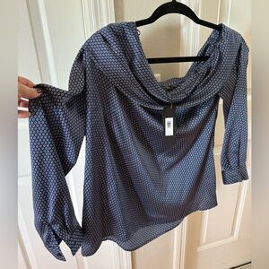 Banana Republic Navy Geometric Blouse